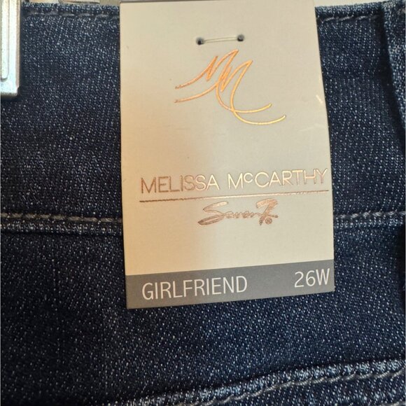 Melissa McCarthy Seven7 Girlfriend Denim Shorts Size 26W Dark Wash Pockets Stret - Picture 6 of 7